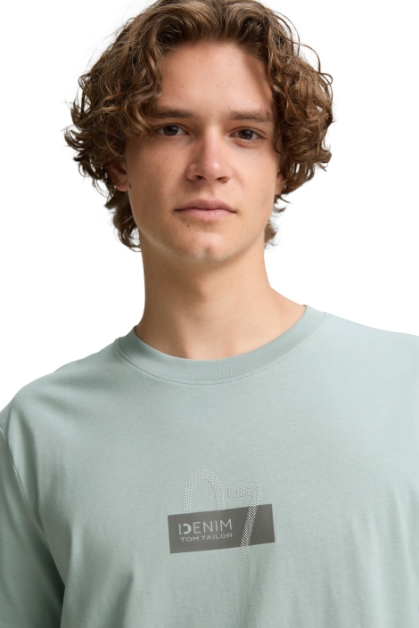 Tom Tailor printed rounded hem t-shirt